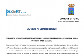  Censimento dell’intero territorio comunale – impianti pubblicitari – occupazioni suolo pubblico - passi carrabili